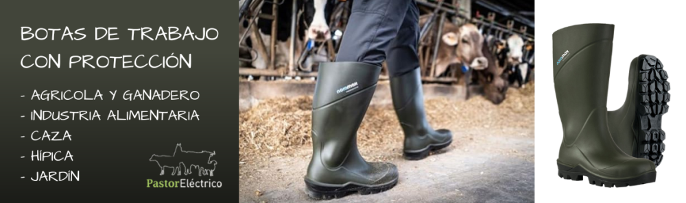 Botas de goma para trabajo pastor eléctrico. Uso ganadero-agricola, hípica, caza, jardín