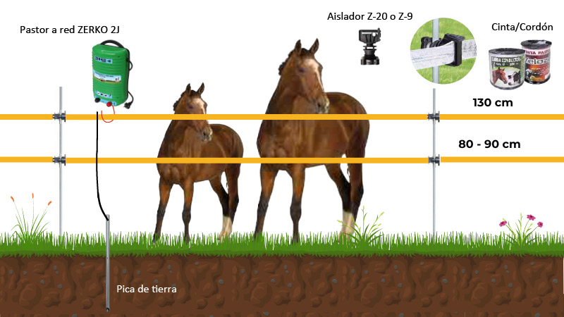 cercado eléctrico y pastor eléctrico para caballos y potros
