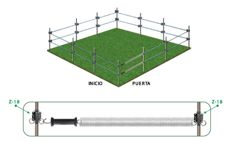 puerta completa con kit postes fibra de vidrio